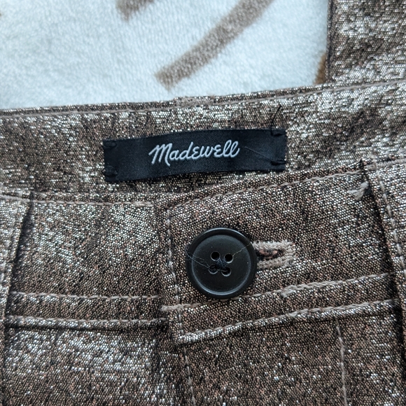 Madewell Slim Emmett Wide-Leg Crop Pants in Metallic size 28 - Picture 4 of 5